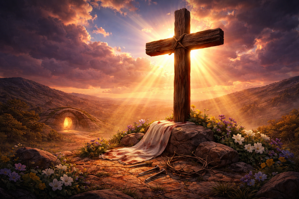 História de Adão e Eva: o que realmente aconteceu no Jardim do Éden? 4 A cruz de Cristo representando a redenção na história de Adão e Eva