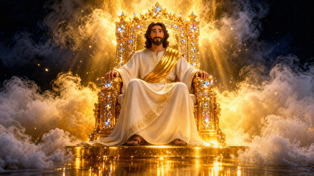 Jesus em seu trono aguardando o fim do período de silêncio de Deus na Bíblia